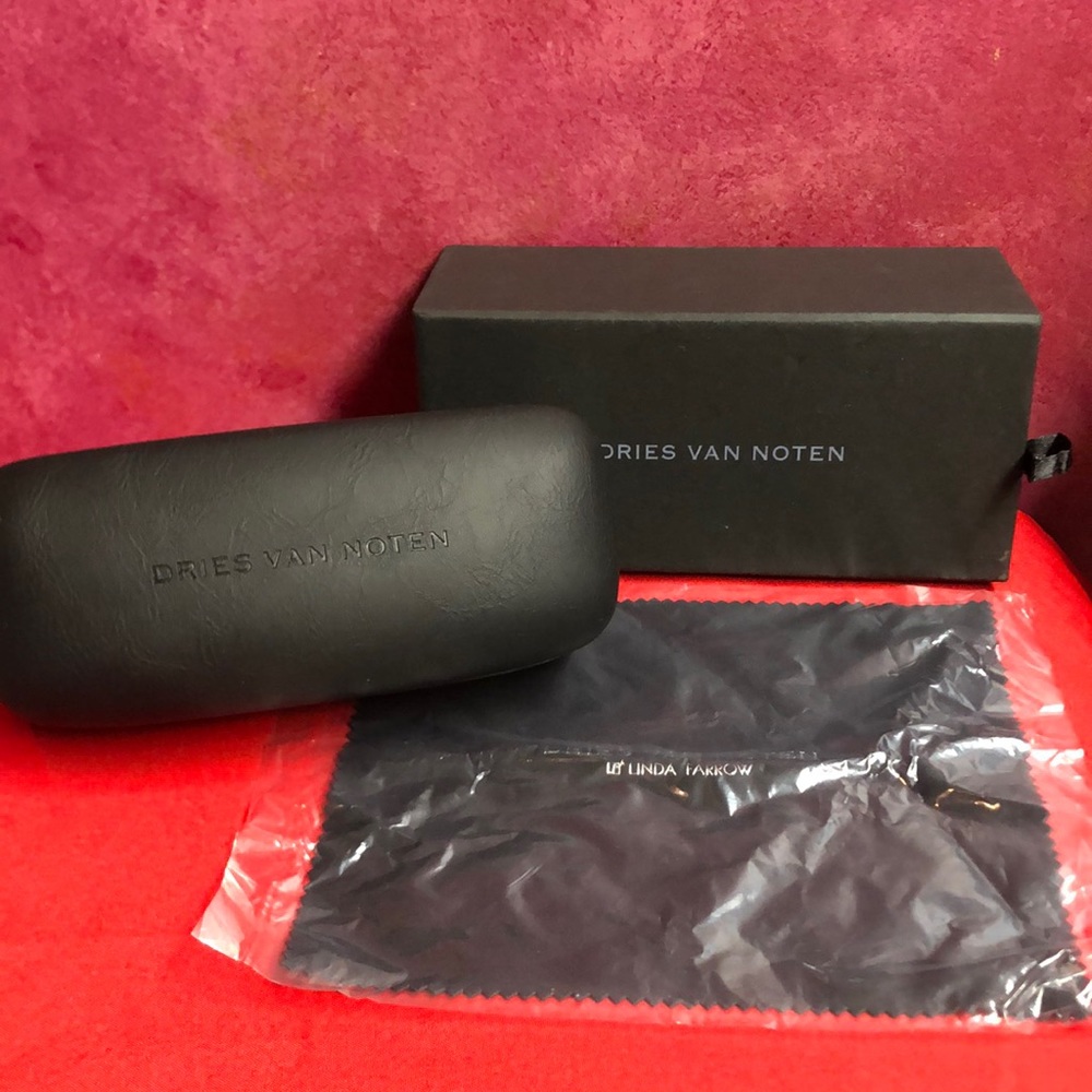 Dries Van Noten Linda Farrow Black sunglasses case with box, new, luxury
